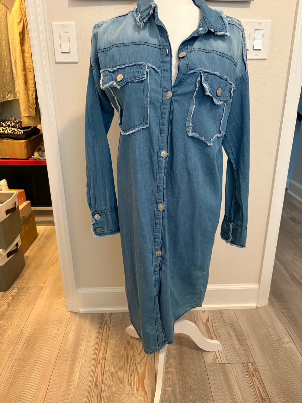 Thrill Light Blue Denim Shirt with Label